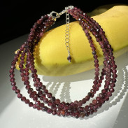 Multi-row bracelet made of natural Garnet